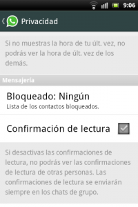 WhatsApp - Confirmación de lectura