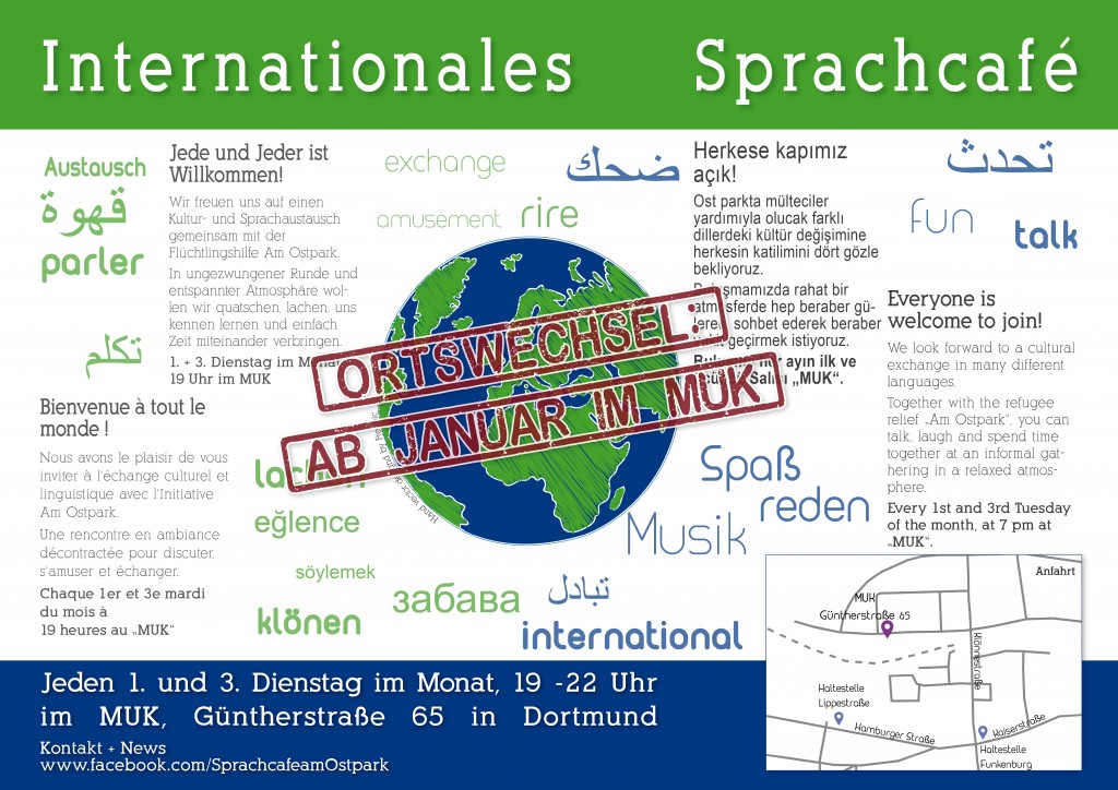 Internationales Sprachcafé Dortmund - Ortswechsel, MUK Güntherstraße 65, Dortmund